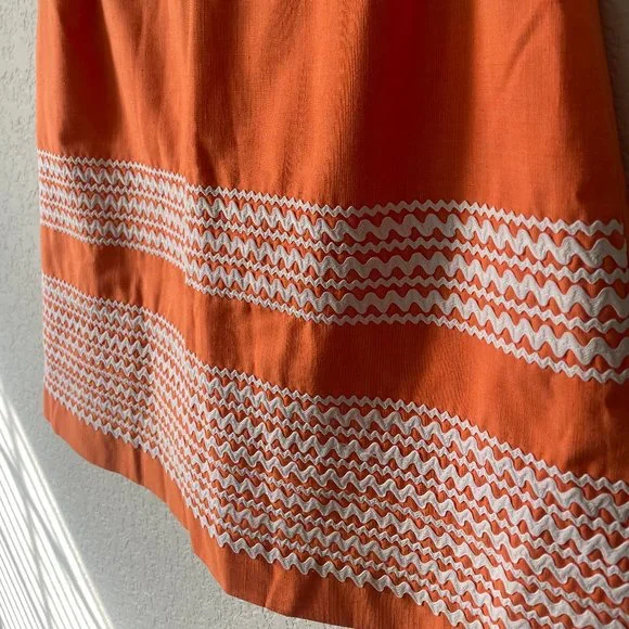 Creamsicle Dreamsicle Mini Skirt w Back Pocket & Rick Rack Trim 60s/70s - Picture 2 of 8